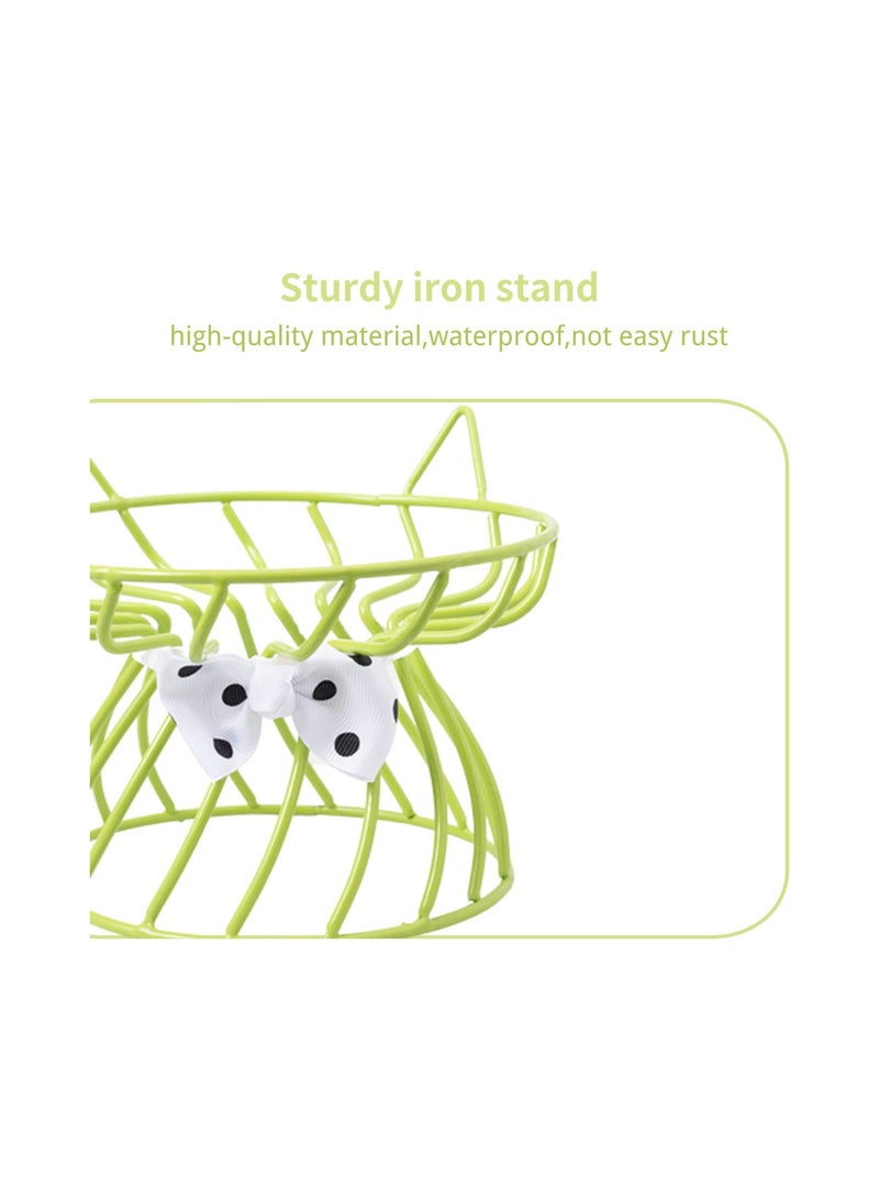 Elevated Cat Food and Water Bowls with Non Slip Metal Stand Tilted Ceramic Design for Cats and Small Dogs Dishwasher Safe Green - Image 4