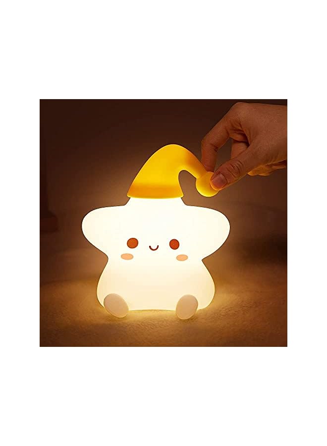 The Bros Night Light for Kids, Baby Night Light Lamp for Kids Room Star Girls Night Light, Silicone Nursery Squishy Soft Rechargeable Color Changing Cute Night Light, Star Birthday Gift - Image 2