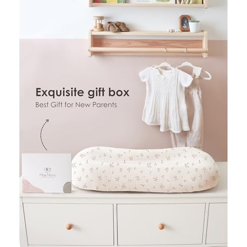 MairMore Muslin Baby Lounger Cover for Newborn & Infant, 100% Cotton Soft and Breathable Lounger Slipcover for Baby Girls and Boys, Pack of 2 (Pink Blossom) - Image 2