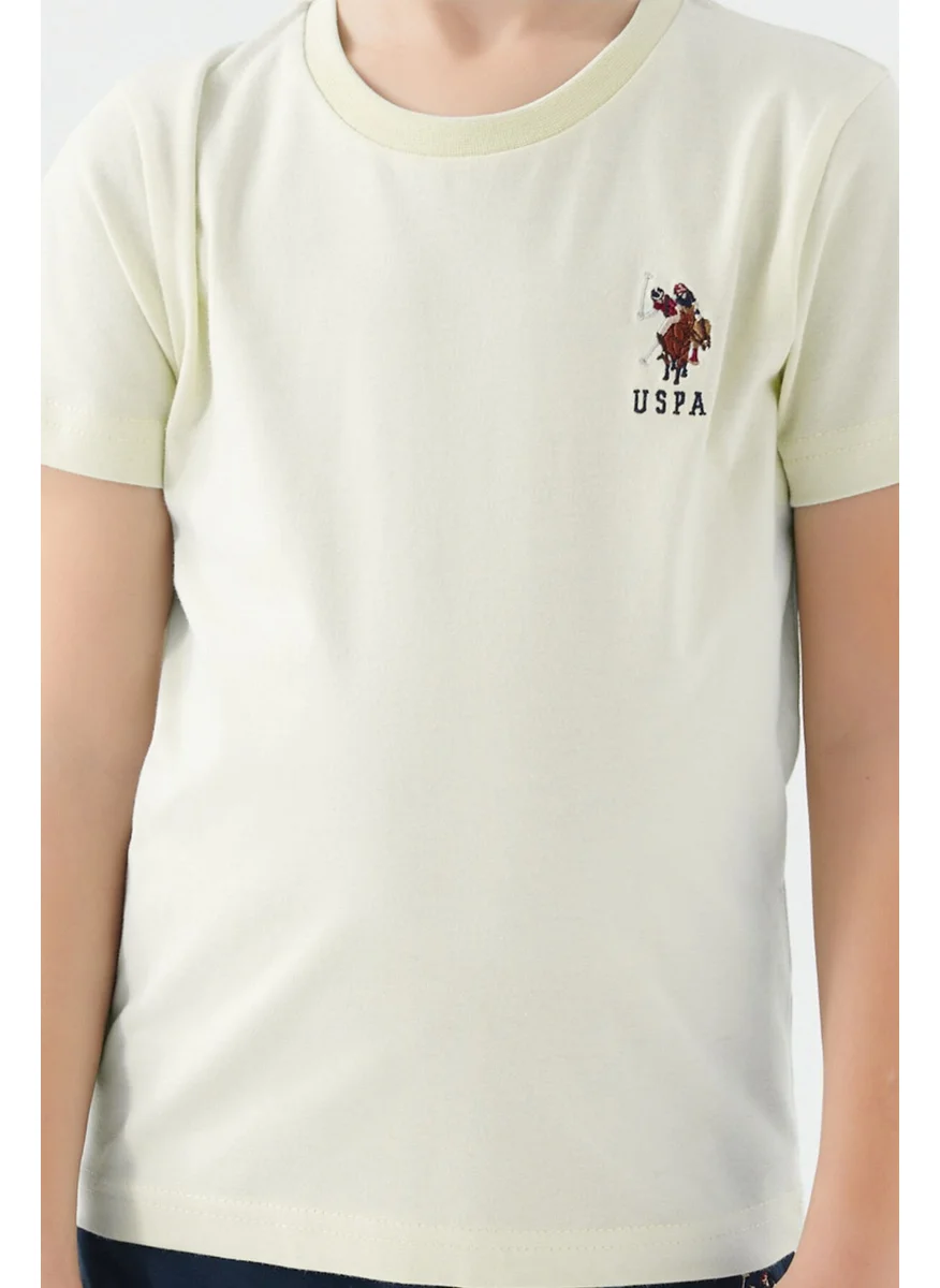 U.S. Polo Assn. Light Blue Cream Boys Bermuda Set