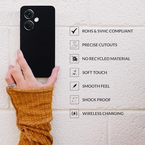 SPRIG Compatible with Oneplus Nord CE 3 Lite Premium SilkTone Back Cover Drop Tested Shock Proof Mobile Case for Men, Women, Boys and Girls with Camera Protection (Black) - Image 4