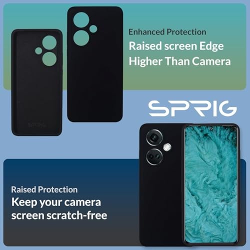 SPRIG Compatible with Oneplus Nord CE 3 Lite Premium SilkTone Back Cover Drop Tested Shock Proof Mobile Case for Men, Women, Boys and Girls with Camera Protection (Black) - Image 2