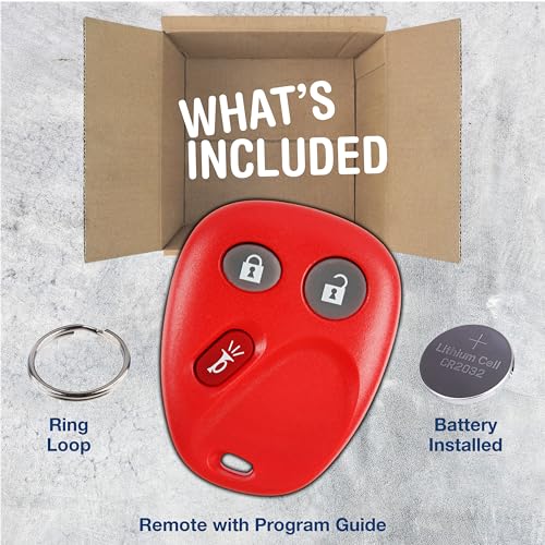 KeylessOption Key Fob for 2002 2003 2004 2005 2006 2007 2008 2009 Chevrolet Chevy Trailblazer GMC Envoy Oldsmobile Bravada Buick Rainier Remote, 4-Button 15008008, Programming Guide Included - Image 2