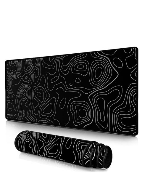 Large Mouse Pad Extended Gaming Mouse Pad Non-Slip Rubber Base Mouse pad Office Desk Mat Desk Pad Smooth Cloth Surface Keyboard Mouse Pads for Computers (900 * 400 * 2mm）Black
