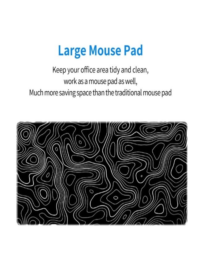 Generic - Large Mouse Pad Extended Gaming Mouse Pad Non-Slip Rubber Base Mouse pad Office Desk Mat Desk Pad Smooth Cloth Surface Keyboard Mouse Pads for Computers (900 * 400 * 2mm）Black - Image 1