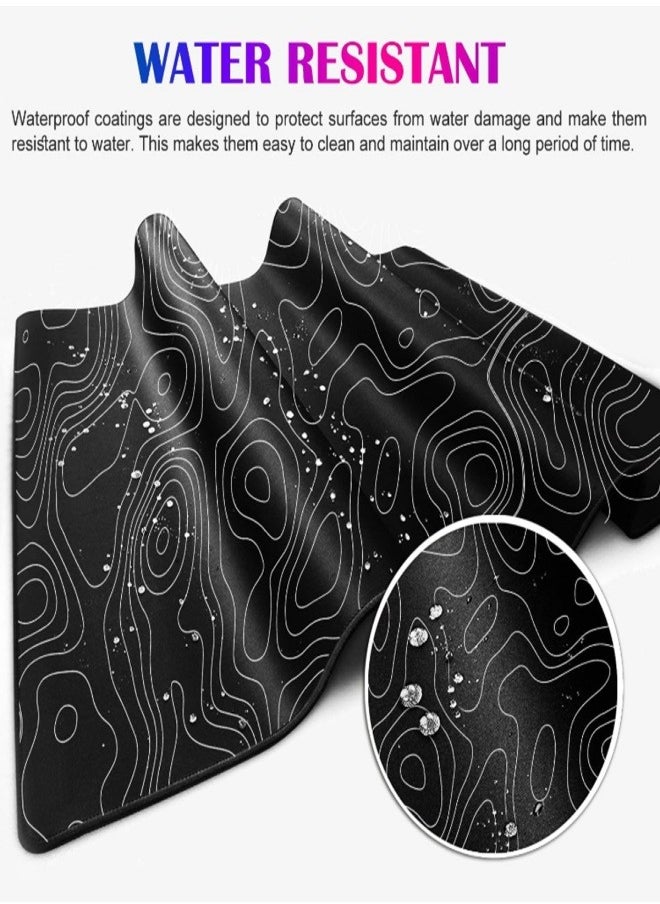 Generic - Large Mouse Pad Extended Gaming Mouse Pad Non-Slip Rubber Base Mouse pad Office Desk Mat Desk Pad Smooth Cloth Surface Keyboard Mouse Pads for Computers (900 * 400 * 2mm）Black - Image 1
