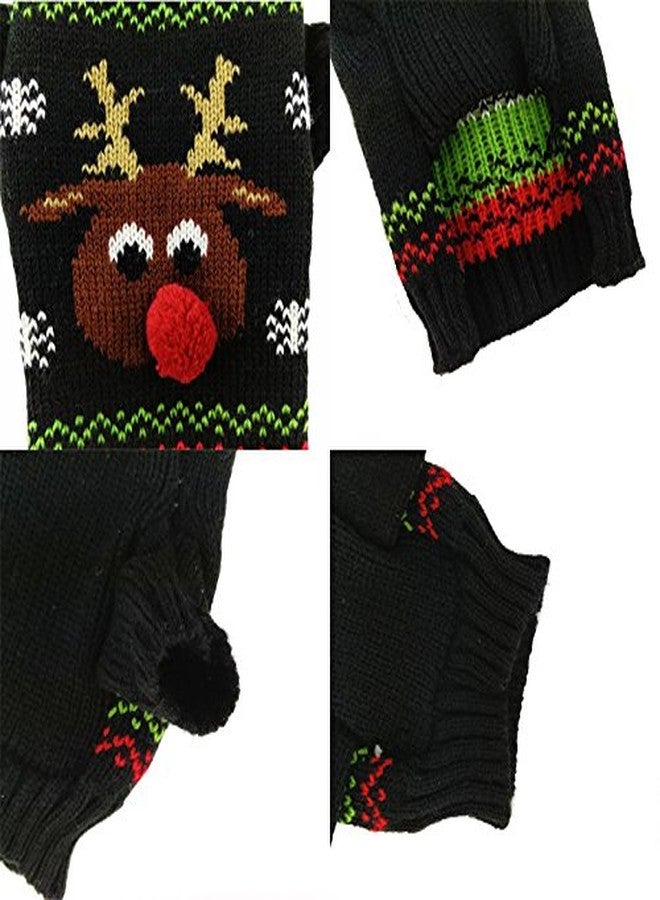 Mikayoo Dog Christmas Sweater - Cat Holiday Sweaters, Legless Design Keep Warm and Move Freely, Holiday Festive Sweater for Small Dogs or Cats (Black Deer M) - Image 4
