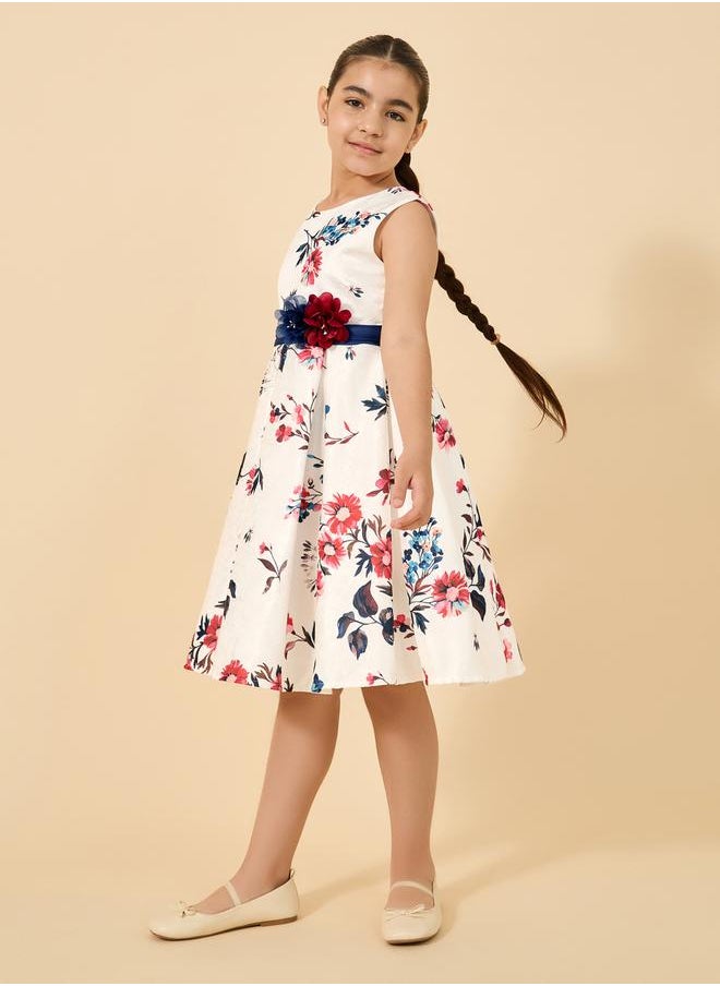 Styli Printed Pleated Sleeveless Dress  - Image 2