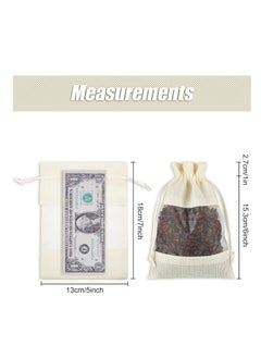 Y&D 50-Pieces 13x18 Cm Linen Burlap Sheer Bag Organza Bag Burlap Bags With Drawstring For Wedding Party Favors Cosmetic Samples Goodies Mesh Pouch (White)  - Image 2