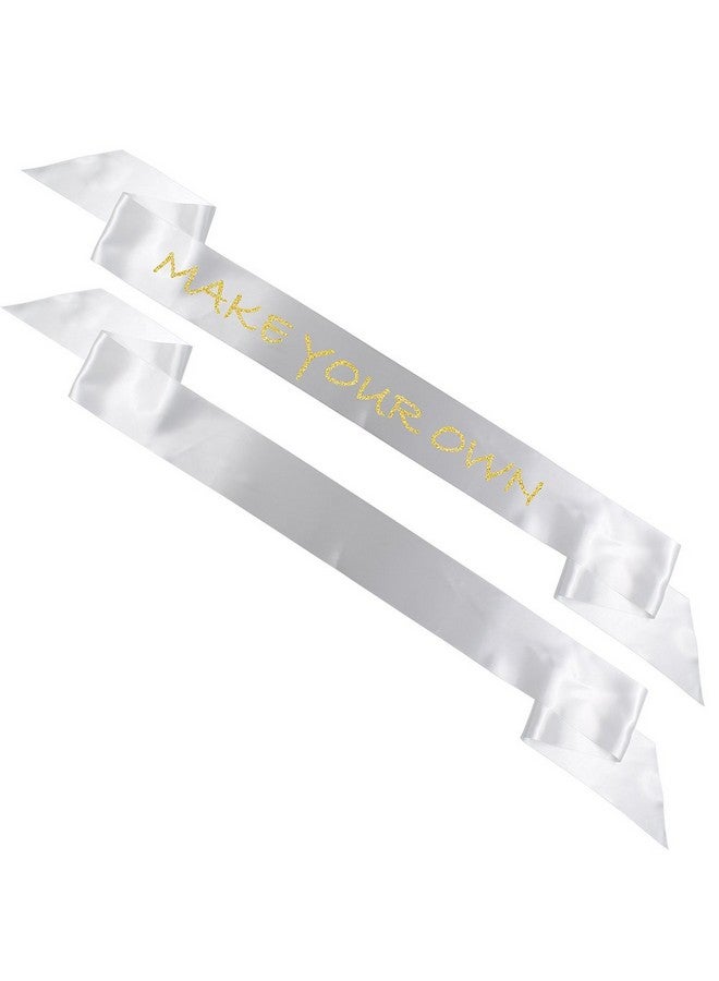 TREORSI TREORSI Blank Satin Sash, Plain Sash, Party Decorations, Make Your Own Sash (2 Pack, White)  - Image 2