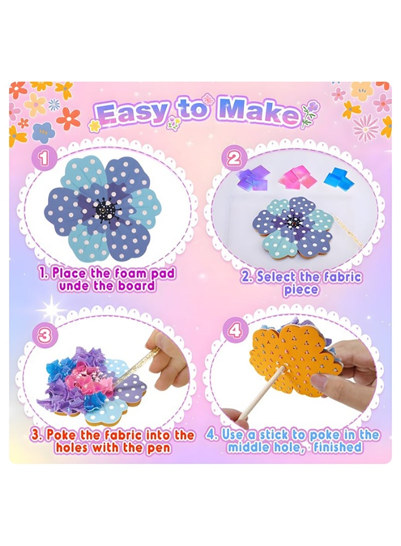 Mordely Poke Art Flower Bouquet with 8 Flowers & 2 Butterflies, Arts and Crafts for Girls 8-12,Toys for 4 5 6 7 8+ Year Old Girls - Image 4