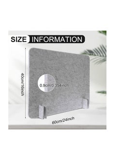 Generic 2 Pcs Desk Privacy Panel of Acoustic Freestanding, Desk Divider Desk Partition Noise Reducing Mounted Sound Proof Dividers, Lightweight with Support Feet for Classroom Room Table (Silver Gray)  - Image 3