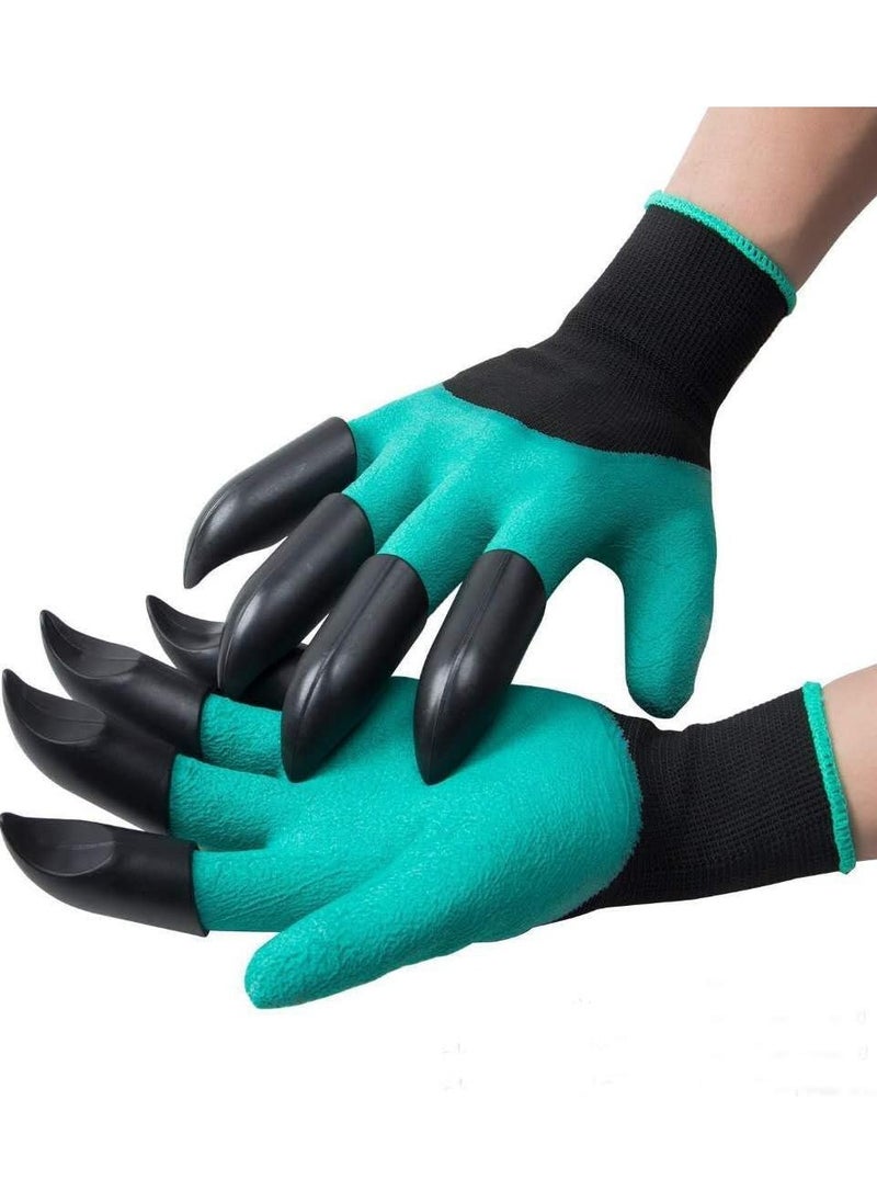 Kimaya Garden Gloves with claws green Waterproof with Fingertips Garden elf Gloves for Digging Planting Safe for Rose Pruning Best Gardening Gifts for Women and Men Breathable Working Gloves  - Image 1
