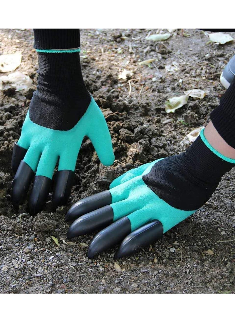 Kimaya Garden Gloves with claws green Waterproof with Fingertips Garden elf Gloves for Digging Planting Safe for Rose Pruning Best Gardening Gifts for Women and Men Breathable Working Gloves  - Image 2