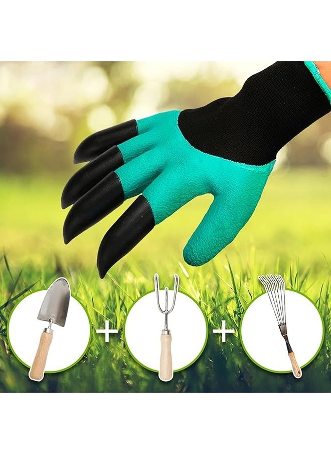 Kimaya Garden Gloves with claws green Waterproof with Fingertips Garden elf Gloves for Digging Planting Safe for Rose Pruning Best Gardening Gifts for Women and Men Breathable Working Gloves  - Image 5