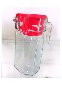 CITY GLASS City Glass Poly Jug, 1250 ml Capacity, with simple design and red cover to protect your Juices  - Image 2