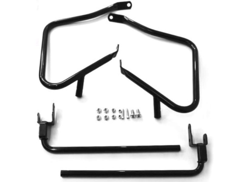 Eagle Skull Gloss Black Rear Saddlebag Guards Support Kit Harley Davidson Touring Electra Street Glide Road King Ultra Classic Limited CVO 2014-2024 Saddle Bags Bag Guard Mount Saddlebags # 90200788 Bar Supports - Image 1