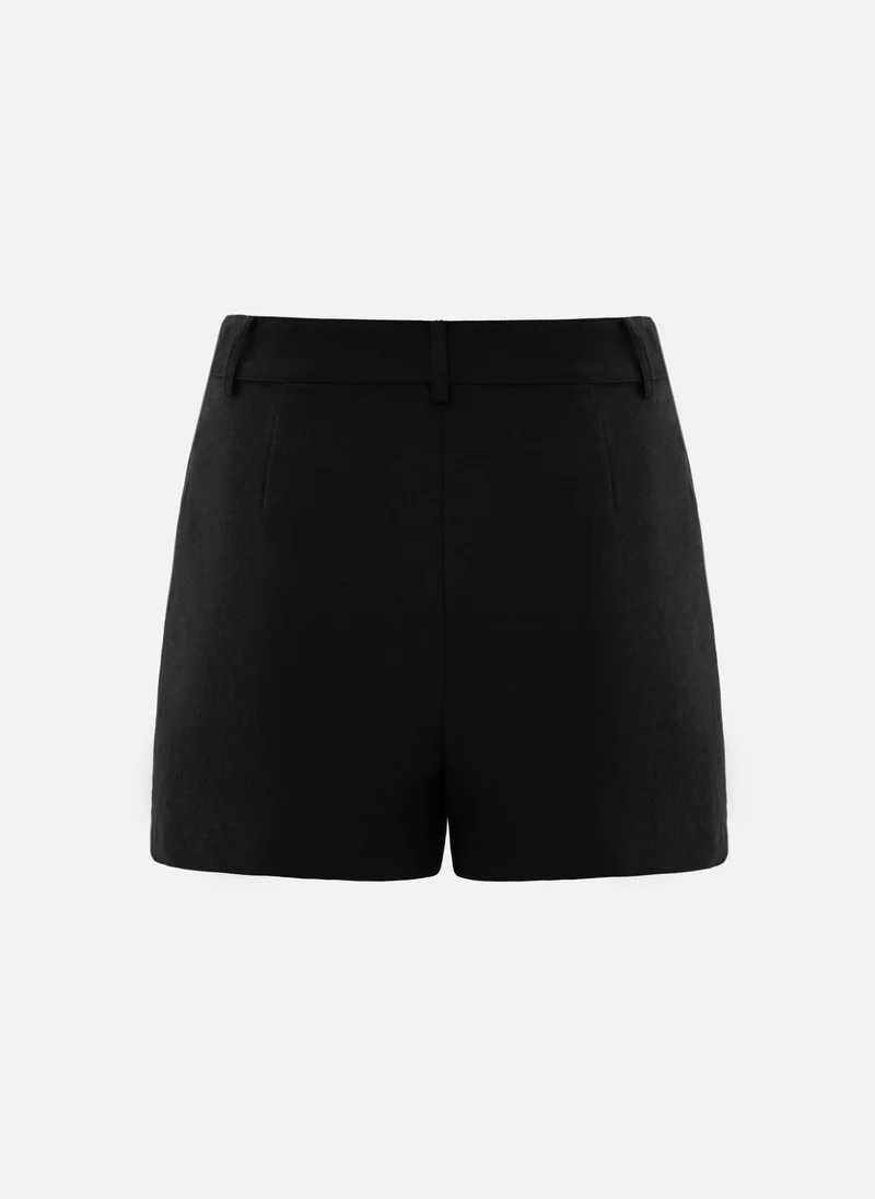 Lichi Mini mid-rise linen shorts