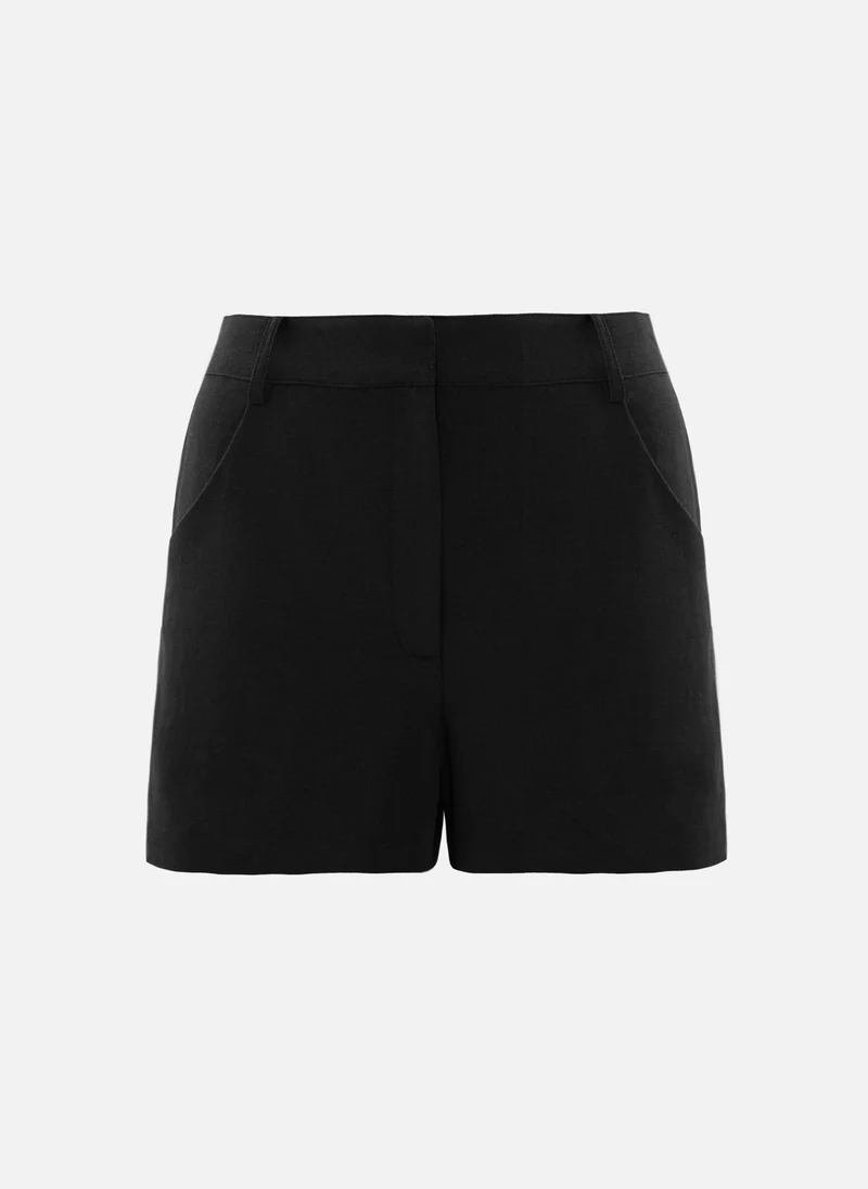Lichi Mini mid-rise linen shorts