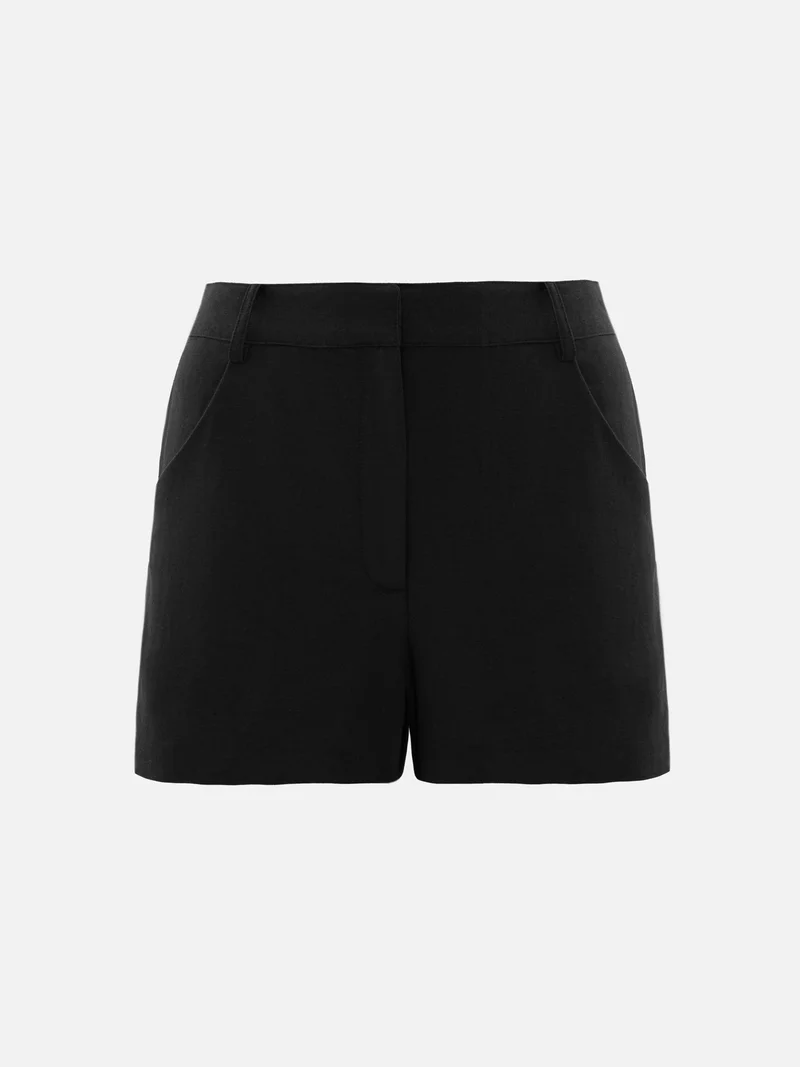 Lichi Mini mid-rise linen shorts