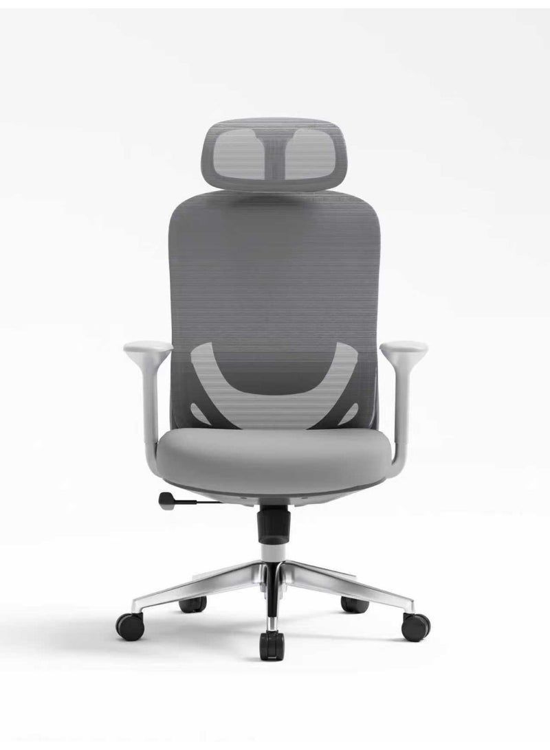 نَدْ مَفْرُوشَات كرسي إسفنجي شبكي مريح ذو ظهر مرتفع - رمادي | مثالي للمكتب أو المنزل أو مكتب الدراسة أو الألعاب - Image 1