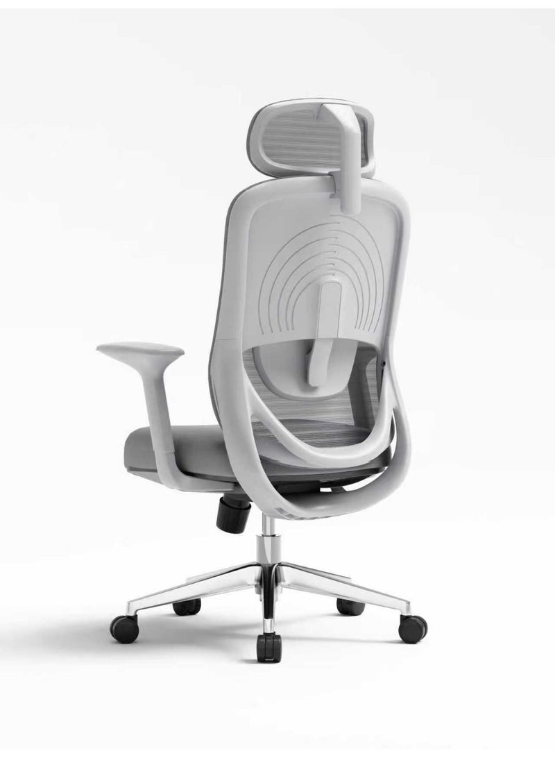 نَدْ مَفْرُوشَات كرسي إسفنجي شبكي مريح ذو ظهر مرتفع - رمادي | مثالي للمكتب أو المنزل أو مكتب الدراسة أو الألعاب - Image 3