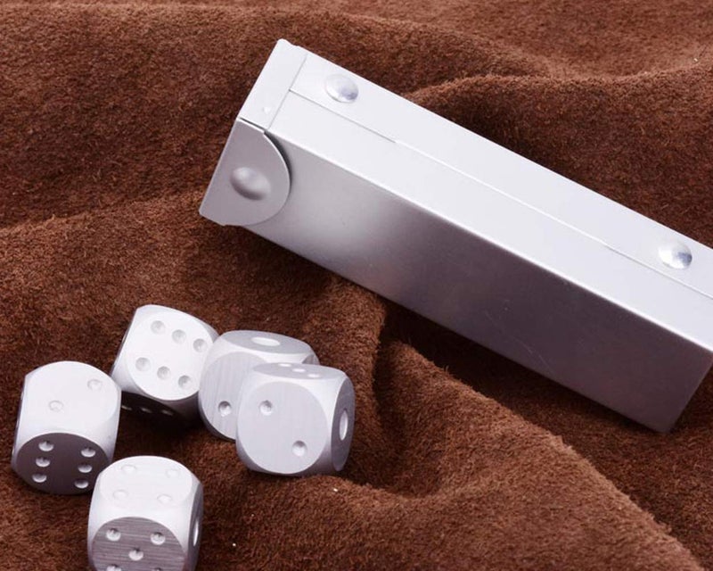 DS.DISTINCTIVE STYLE Aluminum Alloy Dice 5 Pieces 16mm Portable Metal Dices with Case 6 Sided Dice for Party Game - Image 5