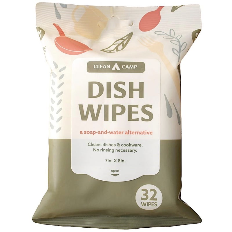 Clean Camp Dish Wipes | 100% Biodegradable Pre-Moistened Food-Safe Camp Kitchen Wipes | A Soap-and-Water Alternative - Image 1