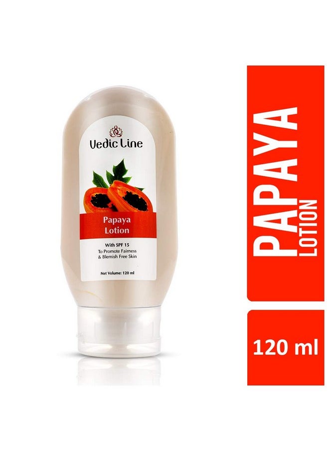 Vedic Line Vedicline Papaya Lotion With Spf 15 Reduce Blemishespigmentation & Tanning With Sesame Oil Aloe Vera And Papaya Extract For Moisturized Skin 120Ml  - Image 1