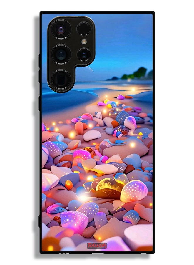 Tolwak Samsung Galaxy S23 Ultra 5G Protective Case Cover Stones Art - Image 3