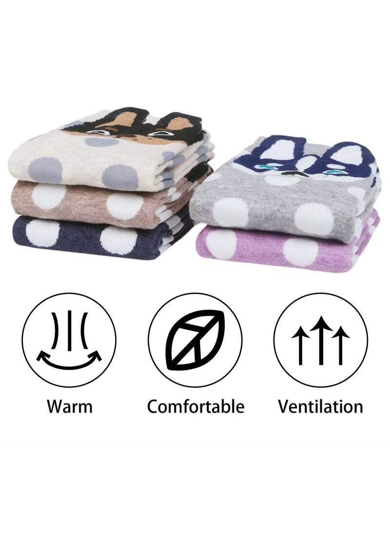 سانموجيد 5 أزواج من الجوارب النسائية اللطيفة المريحة المطبوعة والمرحة للنساء - Image 3