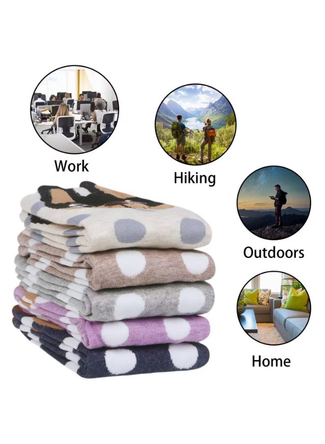 سانموجيد 5 أزواج من الجوارب النسائية اللطيفة المريحة المطبوعة والمرحة للنساء - Image 2