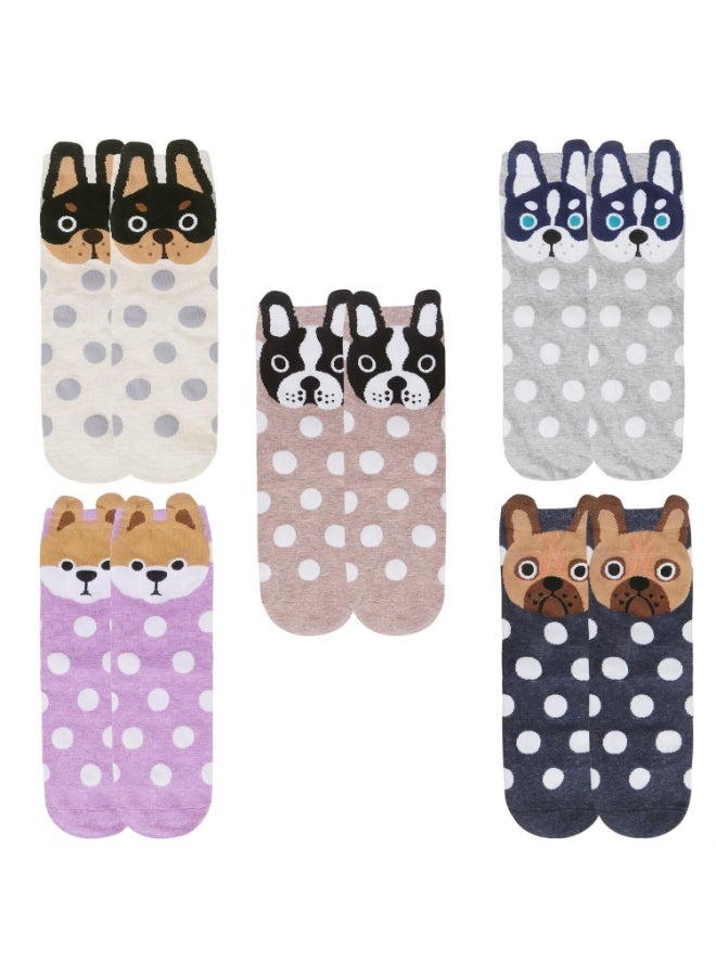 سانموجيد 5 أزواج من الجوارب النسائية اللطيفة المريحة المطبوعة والمرحة للنساء - Image 5