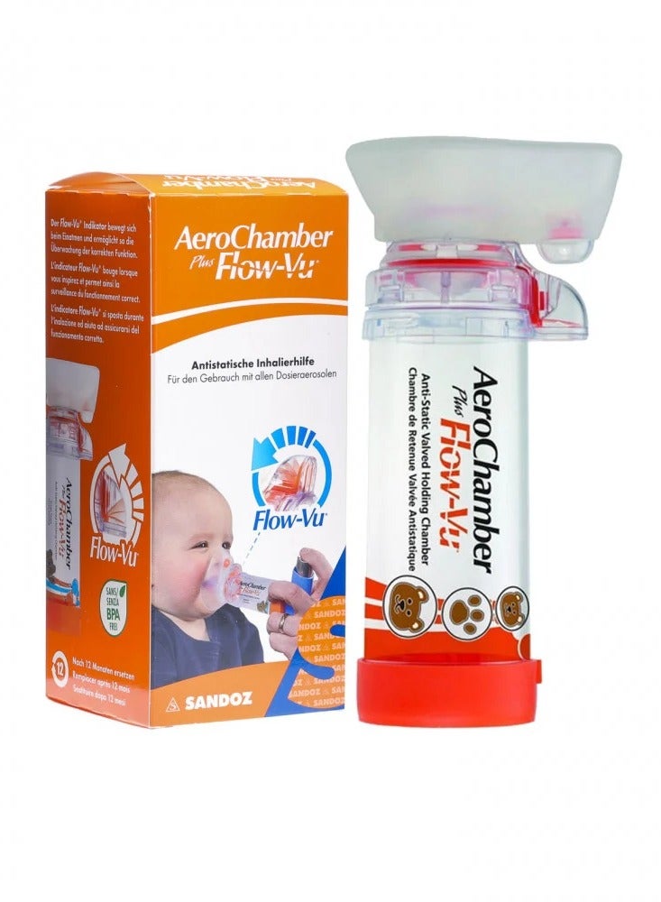 aero chamber Aero Chamber Inhaler Enhancer with Small Mask for Babies 0-18 Months, Latex-Free Air Funnel - Image 1