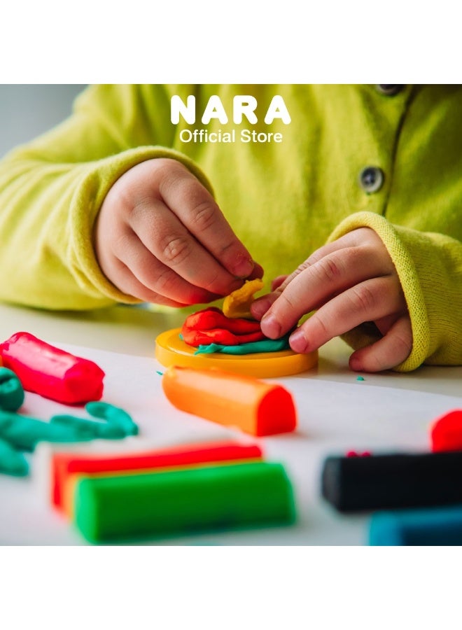 نارا طقم صلصال نارا لتشكيل الأطفال – 12 لون زاهي مع 4 قوالب تشكيل و1 أداة فرد، طين تشكيل آمن غير سام وقابل لإعادة الاستخدام، لعبة تعليمية للأطفال من عمر سنتين فأكثر، مثالي للهدايا والمدرسة والأنشطة الفنية - Image 3
