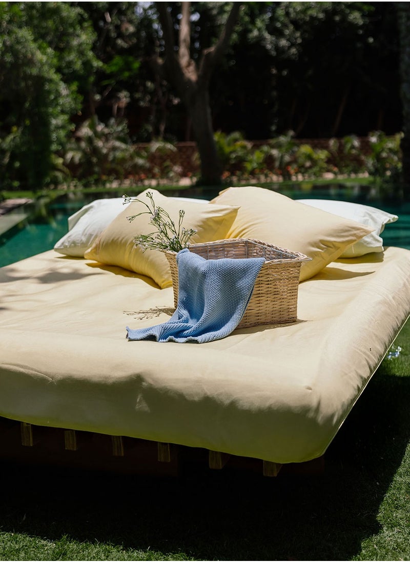 More cottons Smoothly and comfortably Beige Percale Flat Bedsheets 100% Cotton 240×260 cm  - Image 1