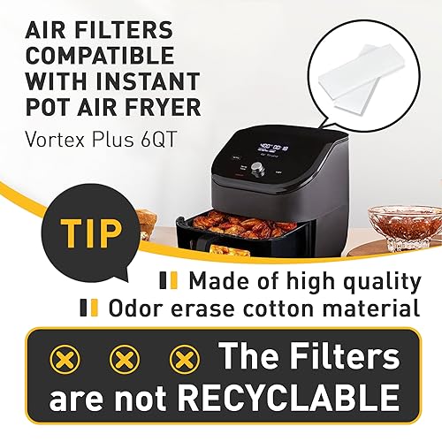 EUSTREER 40 Pcs Air Fryer Replacement Filters for 6QT Instant Vortex Plus Air Fryer with ClearCook and OdorErase, Replacement Odor Erase Air Filters for Instant Vortex Plus 6QT - Image 3