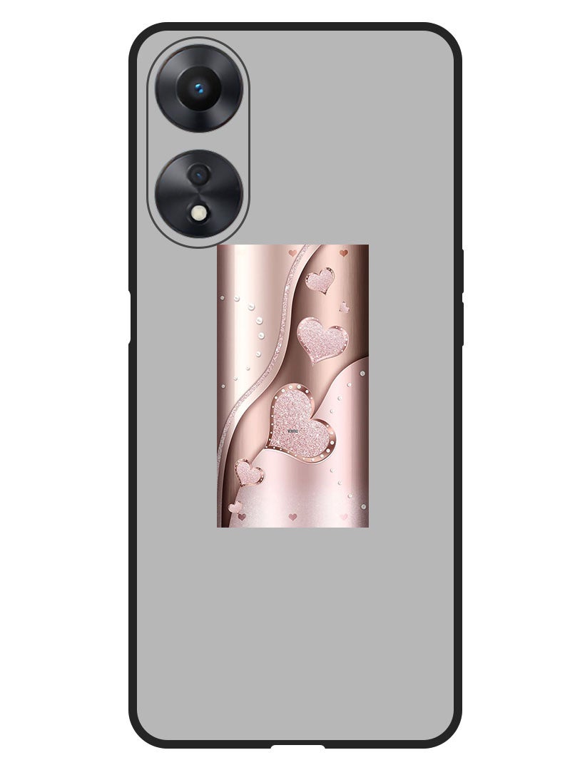 Theodor Protective Case Anti Scratch Shock Proof Bumper Cover For Oppo A1 5G Glitter Hearts - Image 1