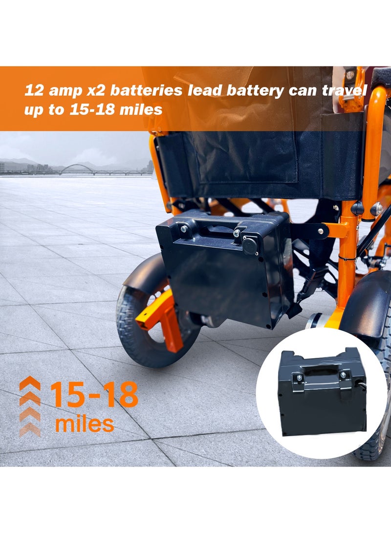 O.N.E Heavy duty long travel wheelchair 46cm wide seat foldable adjustable with electronic remote 360º rotation for adult, elderly, disabled