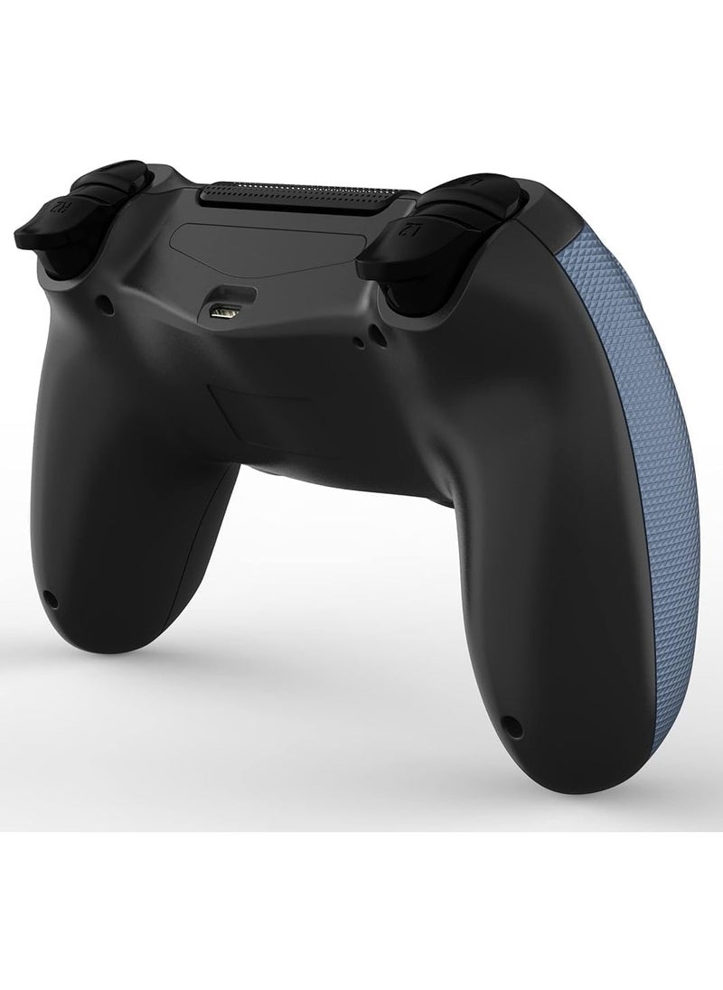 أنمي - لوحة ألعاب وحدة التحكم اللاسلكية لجهاز PS4/PS4 صغير/ثري/كمبيوتر مع كابل شحن مزود باهتزاز مزدوج، ولوحة لمس قابلة للطي، ووظيفة صوت، وقضيب ضوء، ومانع للانزلاق (أسود) - Image 1