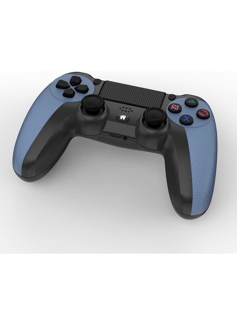 أنمي - لوحة ألعاب وحدة التحكم اللاسلكية لجهاز PS4/PS4 صغير/ثري/كمبيوتر مع كابل شحن مزود باهتزاز مزدوج، ولوحة لمس قابلة للطي، ووظيفة صوت، وقضيب ضوء، ومانع للانزلاق (أسود) - Image 1