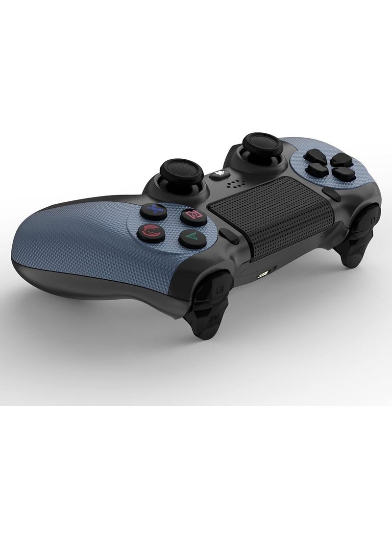 أنمي - لوحة ألعاب وحدة التحكم اللاسلكية لجهاز PS4/PS4 صغير/ثري/كمبيوتر مع كابل شحن مزود باهتزاز مزدوج، ولوحة لمس قابلة للطي، ووظيفة صوت، وقضيب ضوء، ومانع للانزلاق (أسود) - Image 1