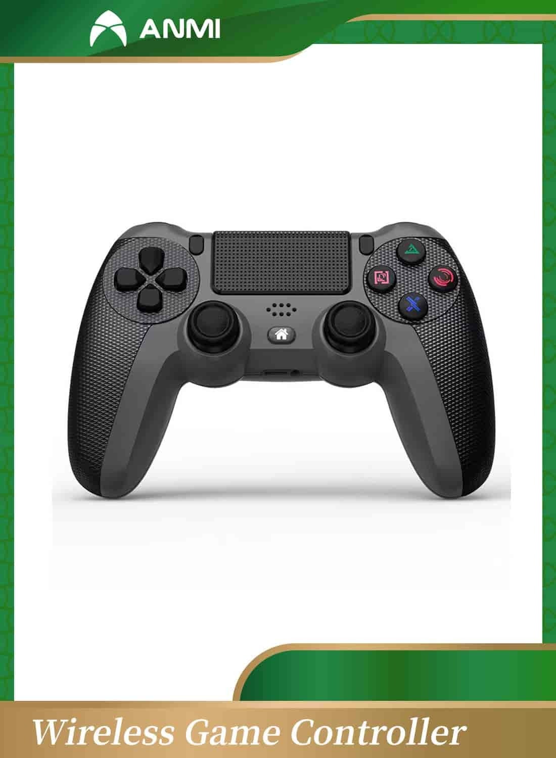Wireless Controller Gamepad with USB Charge Cable with Dual Vibration, Clickable Touchpad, Audio Function, Light Bar and Anti-Slip (BLack)