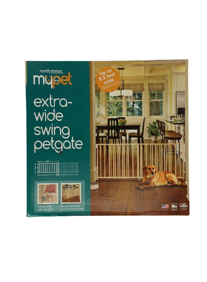 نورث ستايتس سياج تأمين واسع إضافي للحيوانات الأليفة بلون بني، بأبعاد تتراوح بين 60 إلى 103 انش في العرض و27 انش في الارتفاع، 4641 - Image 1