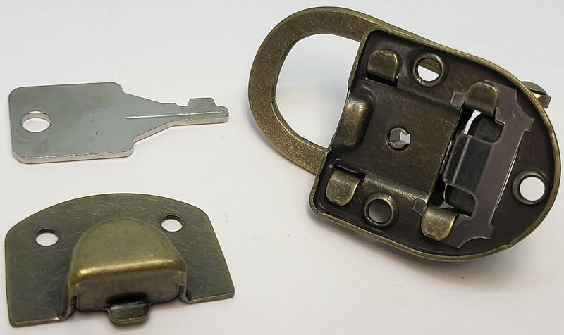 Teclican Antique Tool Box Hasp, Luggage Suitcase Hasps Latches Buckle Lock Clasp Clamp with Rivet (90 x 50 mm / 3.54" x 1.97" (LxW)) Pack of - (1) - Image 3