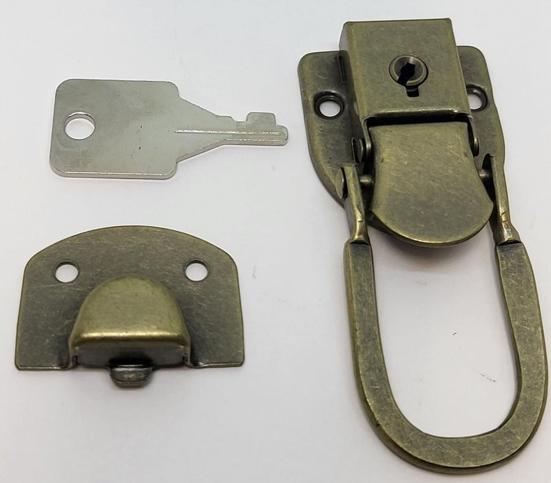 Teclican Antique Tool Box Hasp, Luggage Suitcase Hasps Latches Buckle Lock Clasp Clamp with Rivet (90 x 50 mm / 3.54" x 1.97" (LxW)) Pack of - (1) - Image 2