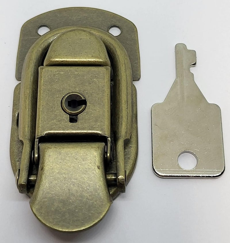 Teclican Antique Tool Box Hasp, Luggage Suitcase Hasps Latches Buckle Lock Clasp Clamp with Rivet (90 x 50 mm / 3.54" x 1.97" (LxW)) Pack of - (1) - Image 1