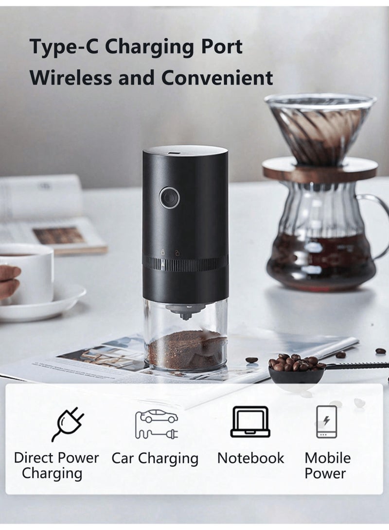 مطحنة قهوة كهربائية محمولة – خفيفة الوزن، لاسلكية، سهلة التنظيف، مع إعدادات طحن قابلة للتعديل، وبطارية تدوم طويلًا لتحضير قهوتك الطازجة في أي وقت وأي مكان. - Image 5