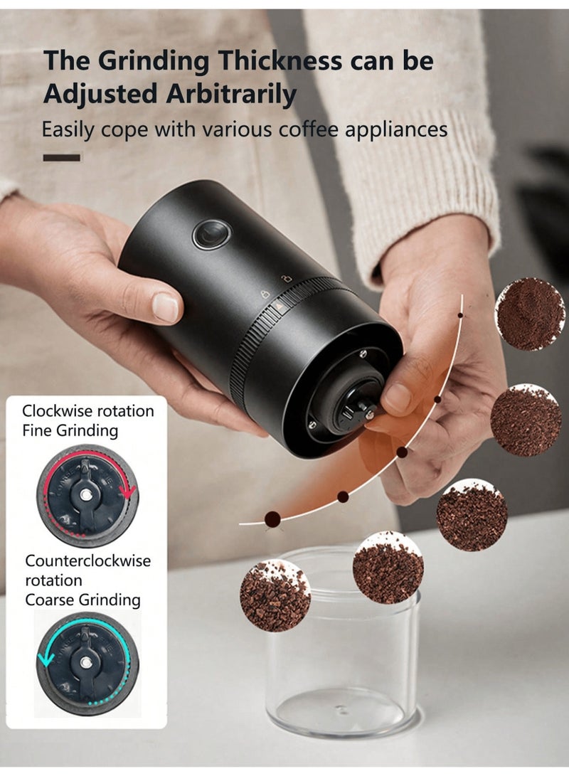 مطحنة قهوة كهربائية محمولة – خفيفة الوزن، لاسلكية، سهلة التنظيف، مع إعدادات طحن قابلة للتعديل، وبطارية تدوم طويلًا لتحضير قهوتك الطازجة في أي وقت وأي مكان. - Image 4