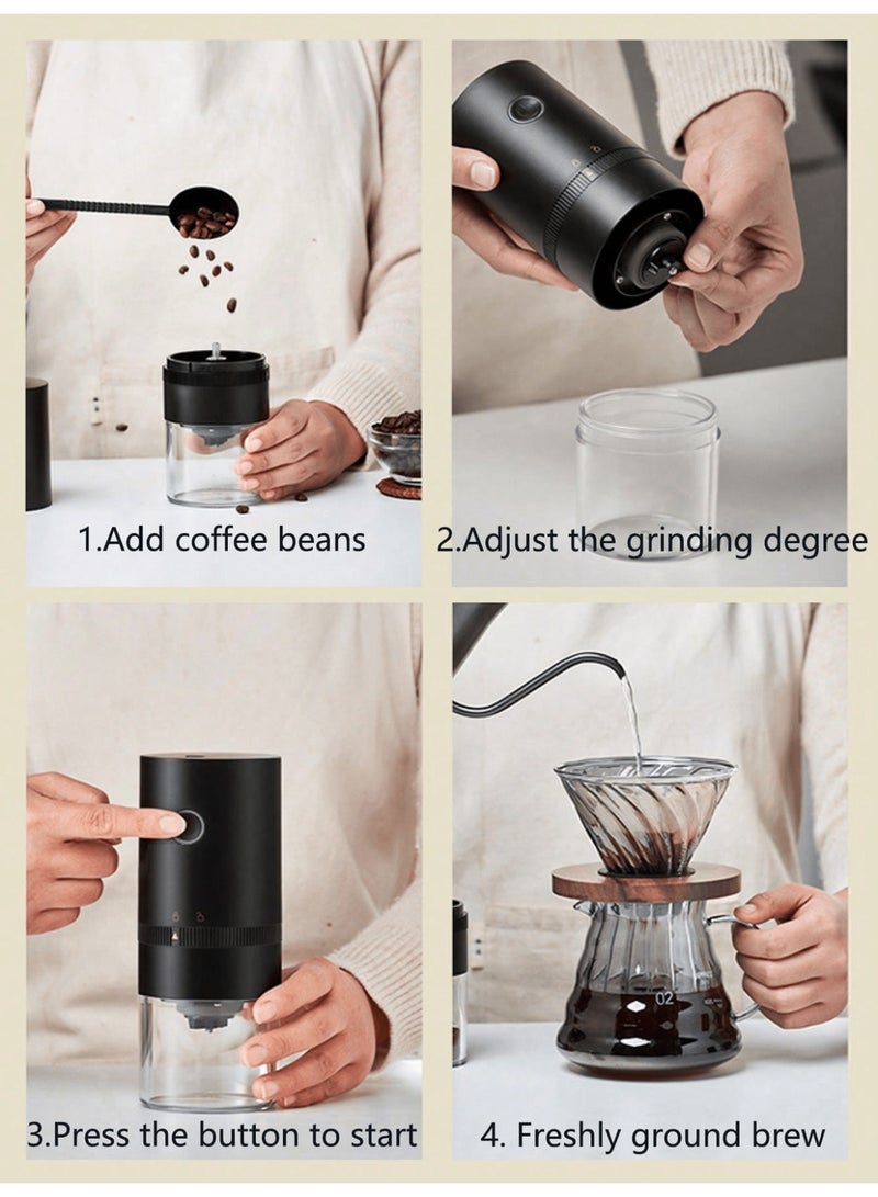 مطحنة قهوة كهربائية محمولة – خفيفة الوزن، لاسلكية، سهلة التنظيف، مع إعدادات طحن قابلة للتعديل، وبطارية تدوم طويلًا لتحضير قهوتك الطازجة في أي وقت وأي مكان. - Image 3